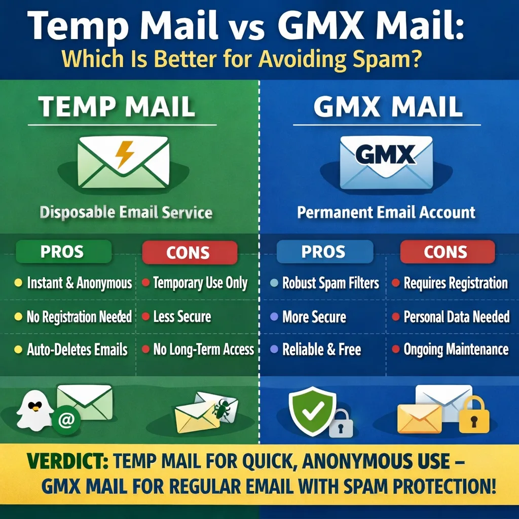 Temp Mail vs GMX Mail: Which Is Better for Avoiding Spam?