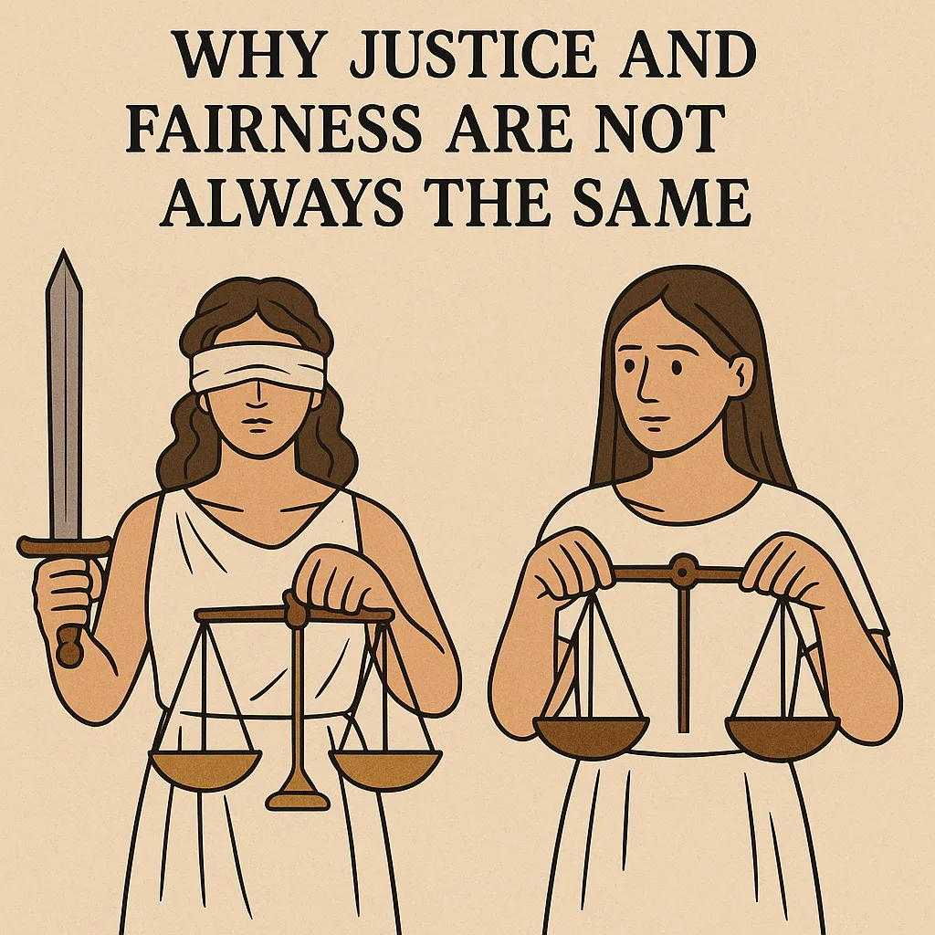 Why Justice and Fairness Are Not Always the Same